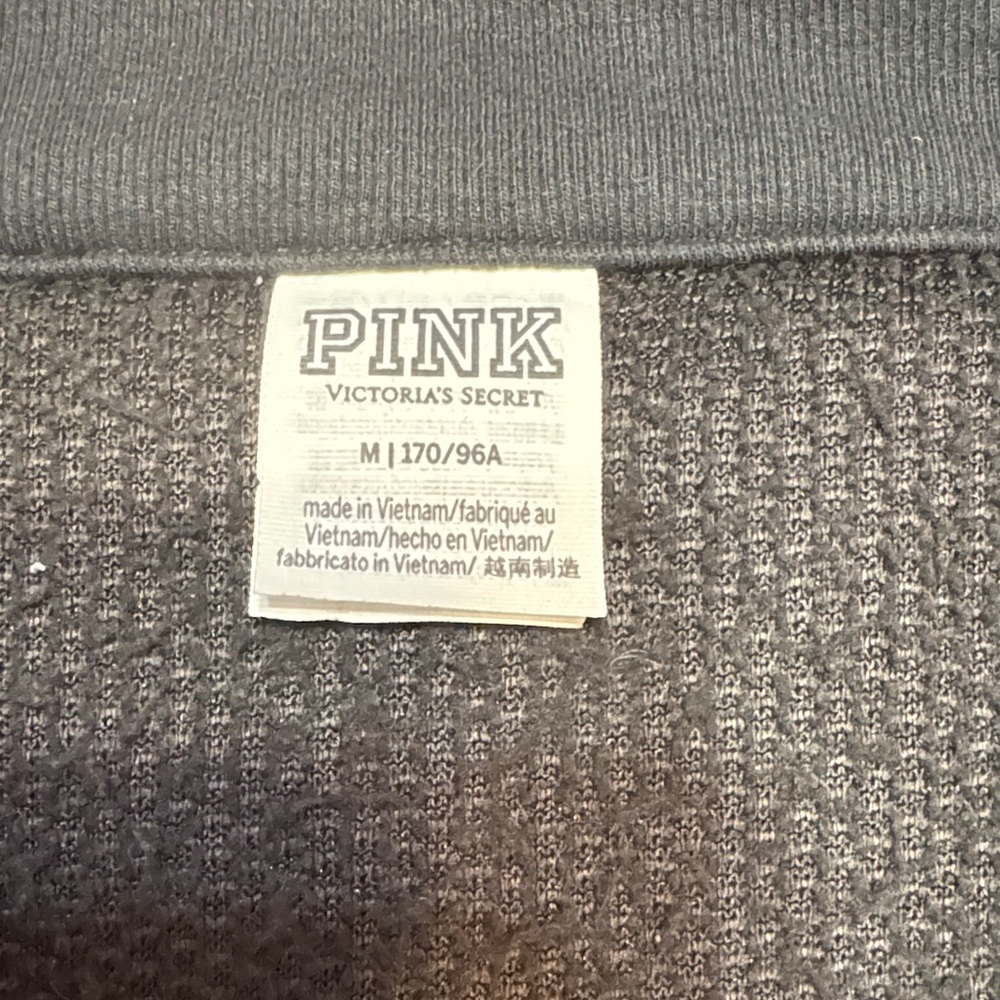 PINK Black Sherpa Quarter-Zip Pullover - Picture 2 of 2